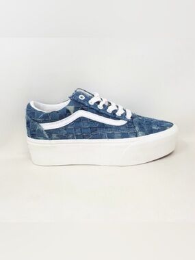 Nwt Vans Old Skool Stackform Woven Denim' Women’s 8 Platform
